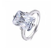 European and American S925 Luxury Atmosphere Inlaid Rectangular Zircon Rings, Female Exaggerated Ins, Internet Celebrity Tide, Cross-border Jewelry Delivery