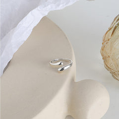 Simple Geometric Polished Opening Sterling Silver Ring