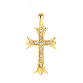 Zircon Latin Cross Flower Titanium Steel Pendant for Men