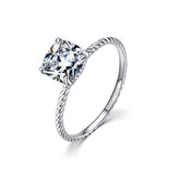 Summer New S925 Silver Twist Floating Inlaid Zircon Jewelry Women's Simple Japanese and Korean Temperament Party Ring Jewelry