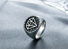 Retro Diamond Men's Titanium Ring