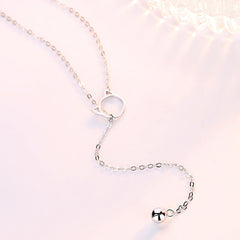 Kitty with Bell Silver Necklace for Women
