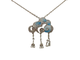 Blue Cloud Enamel Silver Necklace for Women