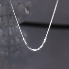 Mini Beading Square Silver Necklace for Women