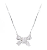 Zircon Bowknot Silver Necklace