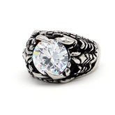 Scorpion Round Zircon Titanium Steel Ring for Men