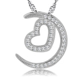 (Pendant Only) Valentine's Day Gift Zircon Moon Love Silver Pendant for Women