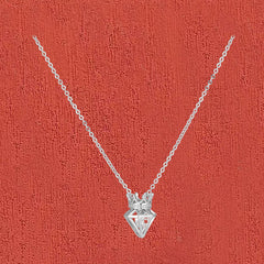 Crown with Zircon Pendant Silver Necklace for Women