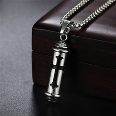 Cylinder Talismans Cross Titanium Steel Necklace for Men