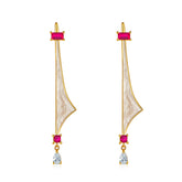 Golden Sailboat Enamel Drop Earrings