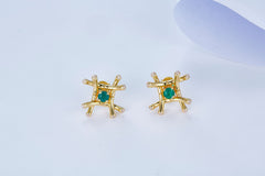 Enamel Small Bamboo Stud Earrings