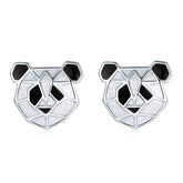 Panda Enamel Silver Studs Earrings for Women