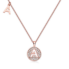 Circle Letter A Moissanite Necklace