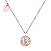 Circle Letter B Moissanite Necklace