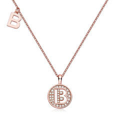 Circle Letter B Moissanite Necklace