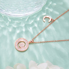 Circle Letter C Moissanite Necklace