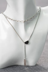Layered Half Moon Necklace Silber Necklace