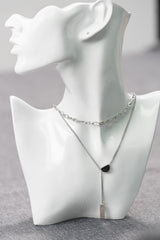 Layered Half Moon Necklace Silber Necklace