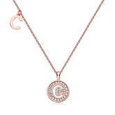 Circle Letter C Moissanite Necklace