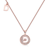 Circle Letter D Moissanite Necklace