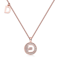 Circle Letter D Moissanite Necklace