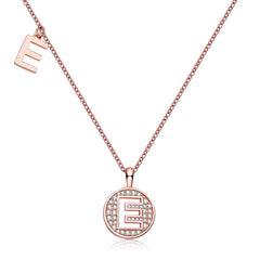 Circle Letter E Moissanite Necklace