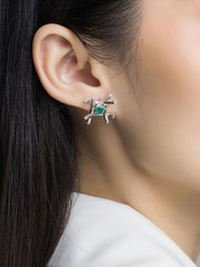 Enamel Small Bamboo Stud Earrings