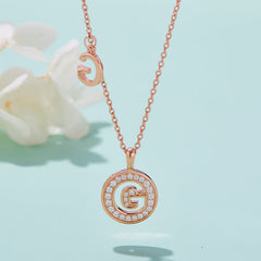 Circle Letter G Moissanite Necklace