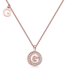 Circle Letter G Moissanite Necklace