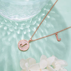Circle Letter J Moissanite Necklace