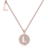 Circle Letter L Moissanite Necklace