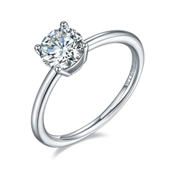 Moissanite Round-Cut Ring for Women