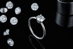 Moissanite Round-Cut Ring for Women