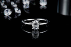 Moissanite Oval Cut Engagement Ring