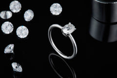 Moissanite Oval Cut Engagement Ring