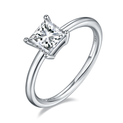 Moissanite Princess Cut Engagement Ring