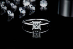 Moissanite Princess Cut Engagement Ring