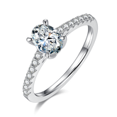 Cathedral 1.0Carat Oval Moissanite Engagement Ring