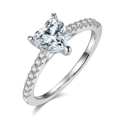Moissanite Heart Cut Eternity Engagement Ring