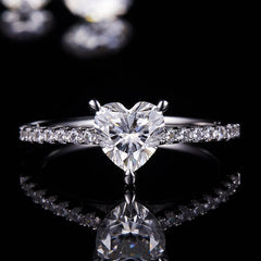 Moissanite Heart Cut Eternity Engagement Ring