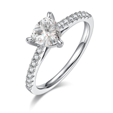 Cathedral Triangular Moissanite Engagement Ring