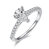 Cathedral 1.0CT Pear Shape Moissanite Engagement Ring