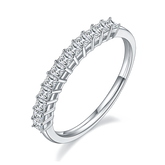 Princess Cut Moissanite Half Eternity Ring