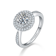 Moissanite Soleste Round Halo Engagement Ring