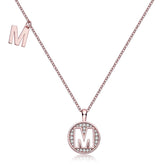 Circle Letter M Moissanite Necklace