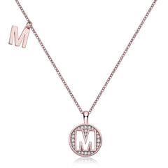 Circle Letter M Moissanite Necklace