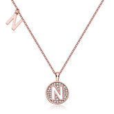 Circle Letter N Moissanite Necklace