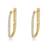U-shaped with Half Zircon Silver Studs Earrings for Women