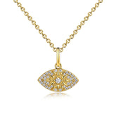 Devil's Eye with Zircon Pendant Silver Necklace for Women