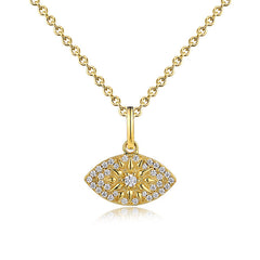 Devil's Eye with Zircon Pendant Silver Necklace for Women